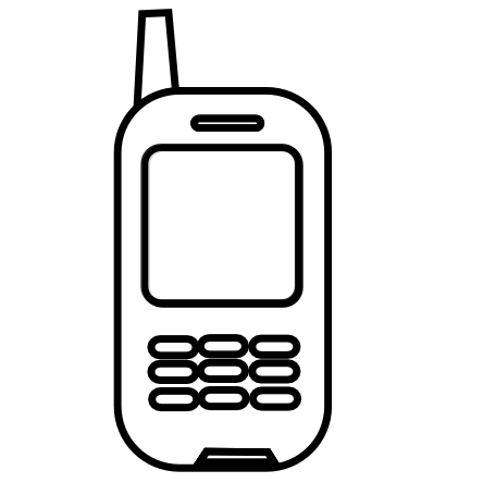 Cell phone mobile phone clipart black and white clipart