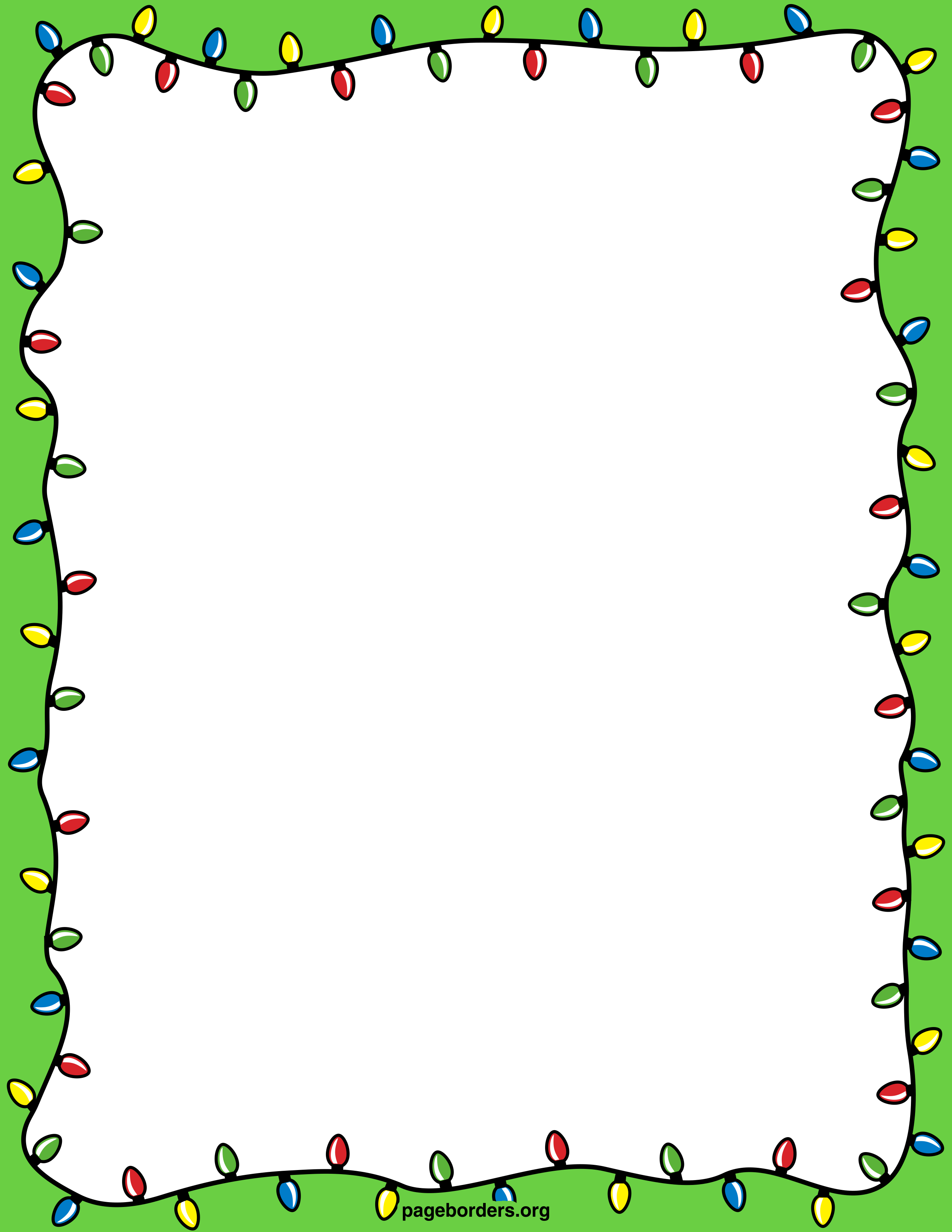 Christmas lights border clip art page border and vector