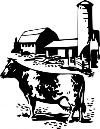 Cow and barn clip art free vector in open office drawing svg