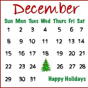 December calendar clip art related keywords