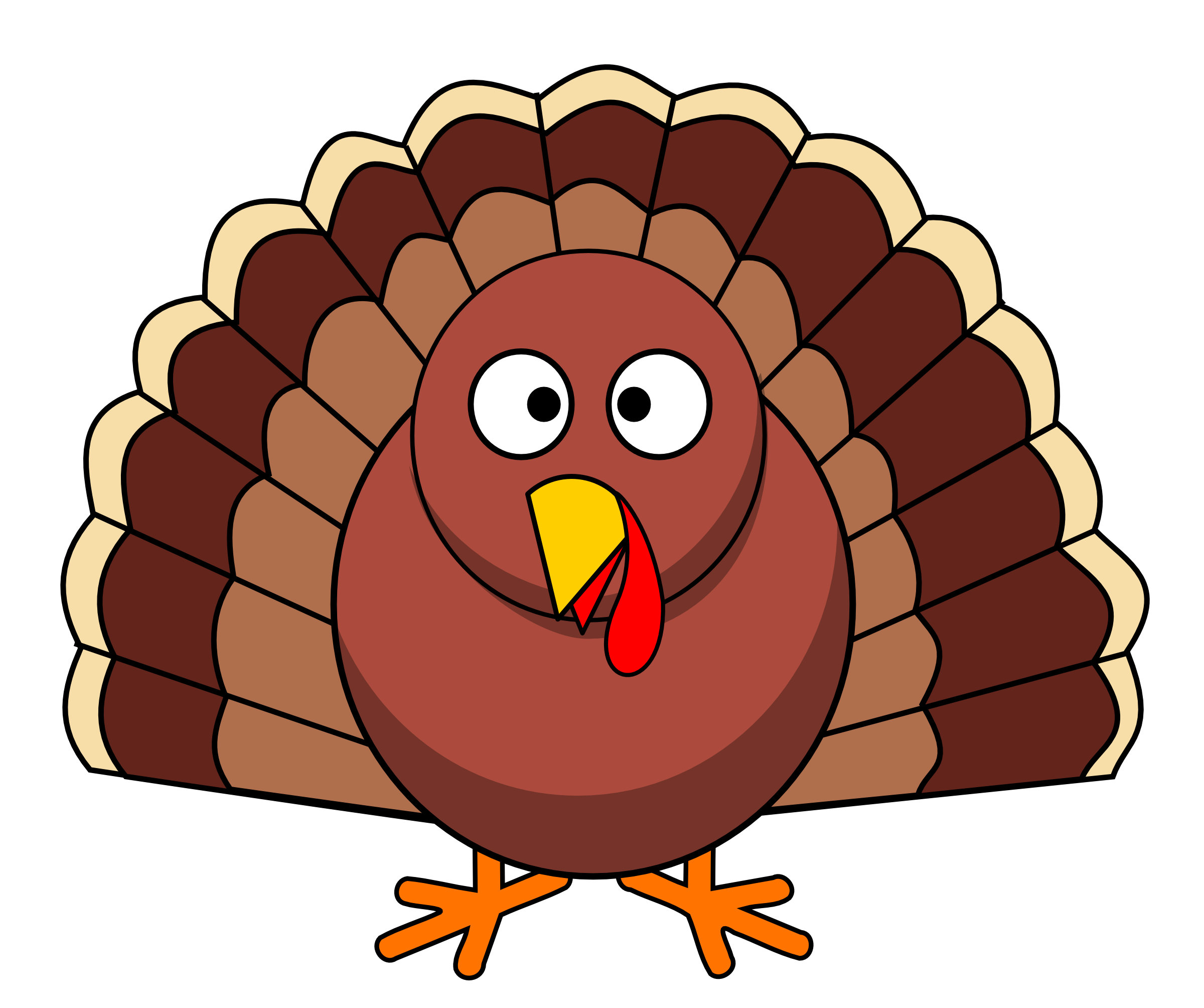 Happy thanksgiving turkey clipart black and white 4