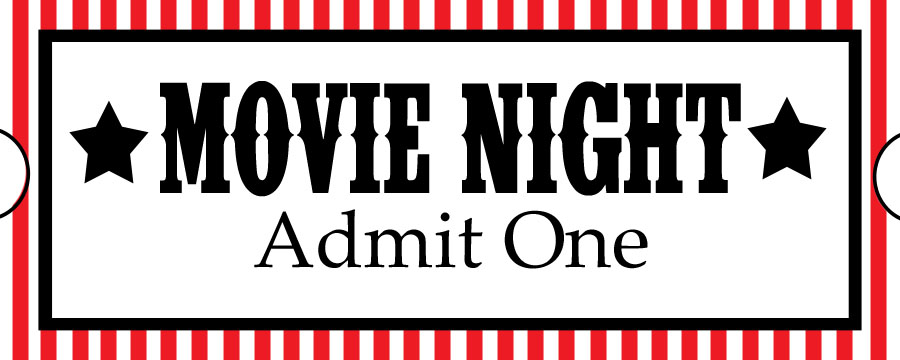 Movie night ticket clipart