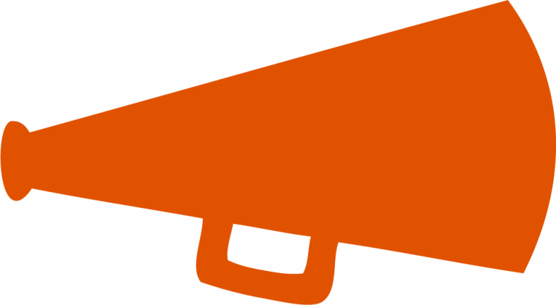 Orange megaphone clipart
