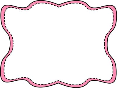 Pink wavy stitched frame clip art blank labels