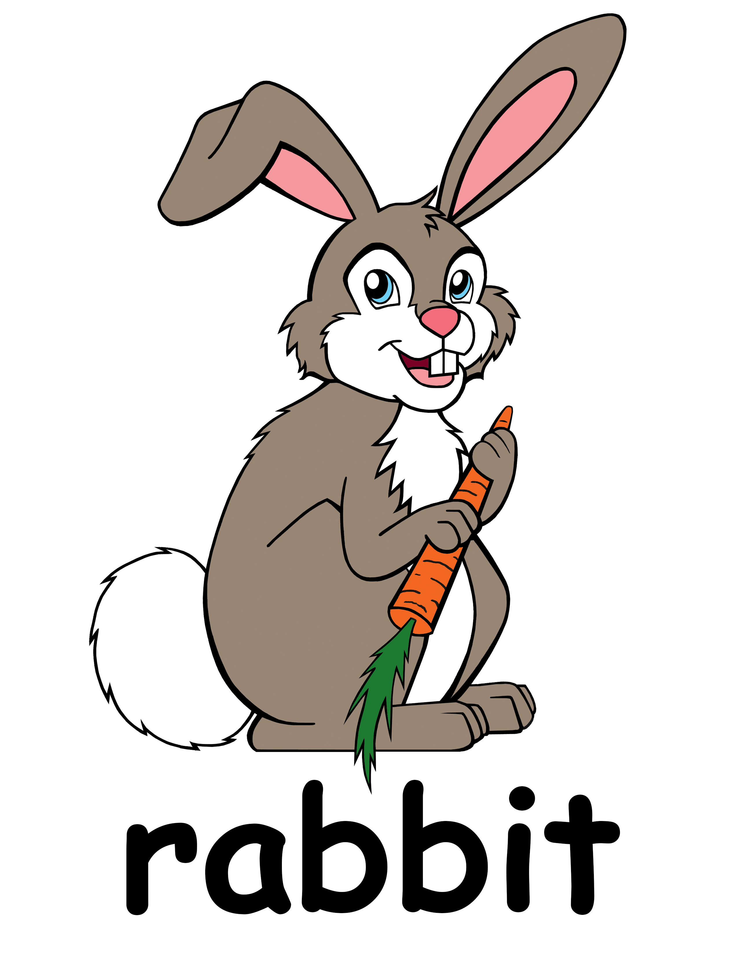 Rabbit clip art outline free clipart images clipartix