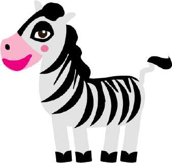 Smiling zebra clip art