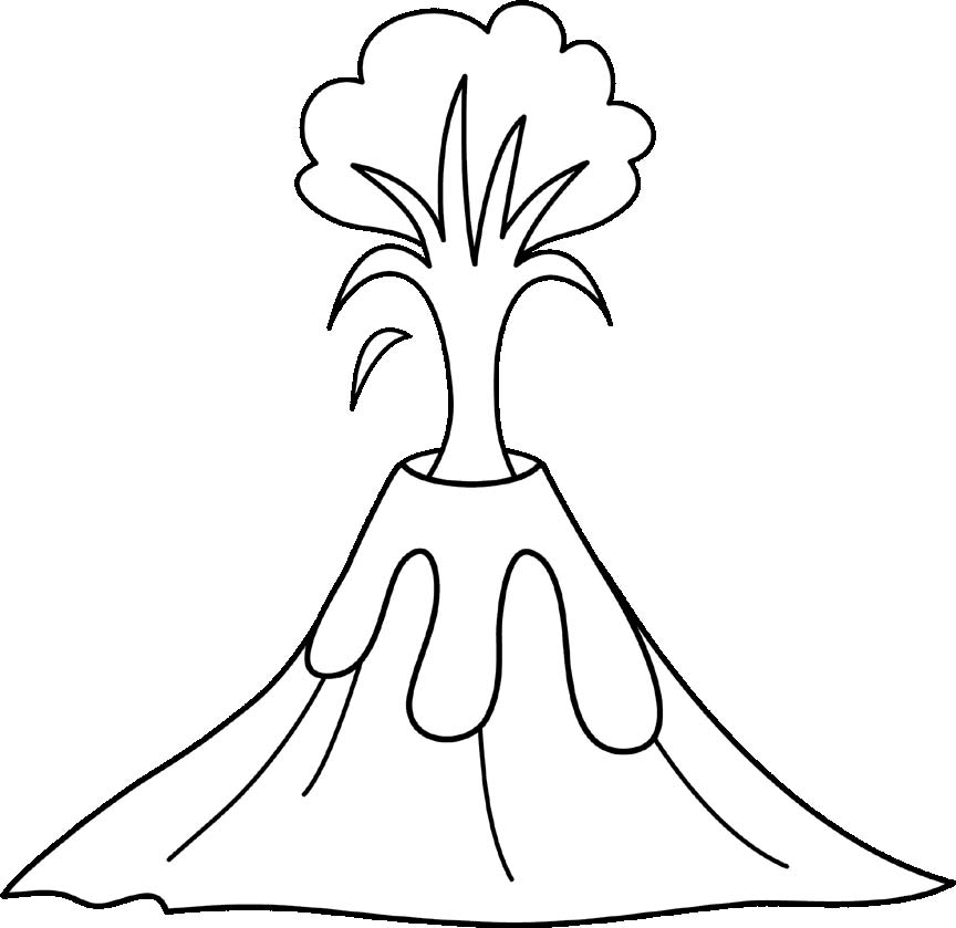 Volcano clipart black and white free clipart images 3