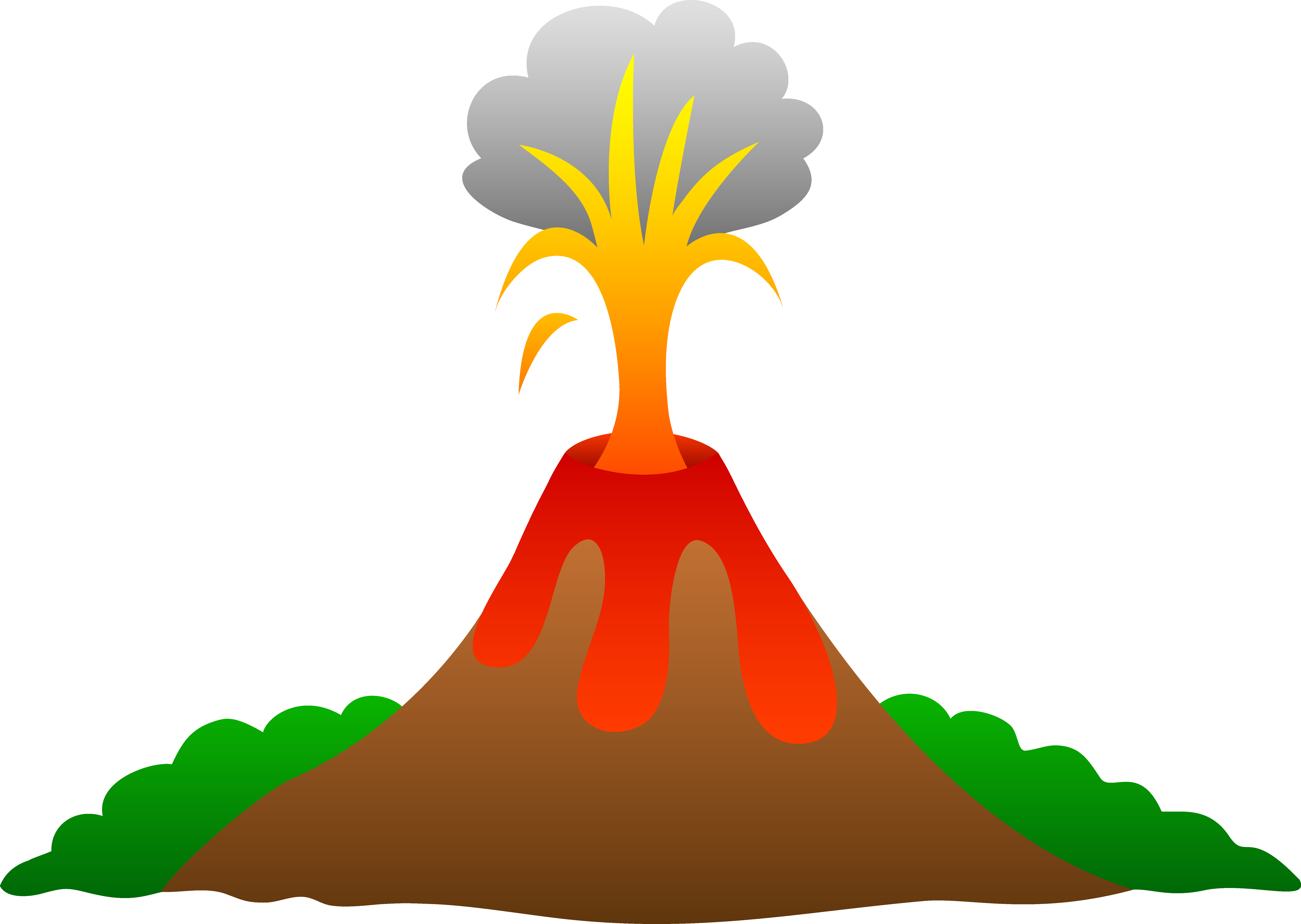 Volcano erupting with lava free clip art