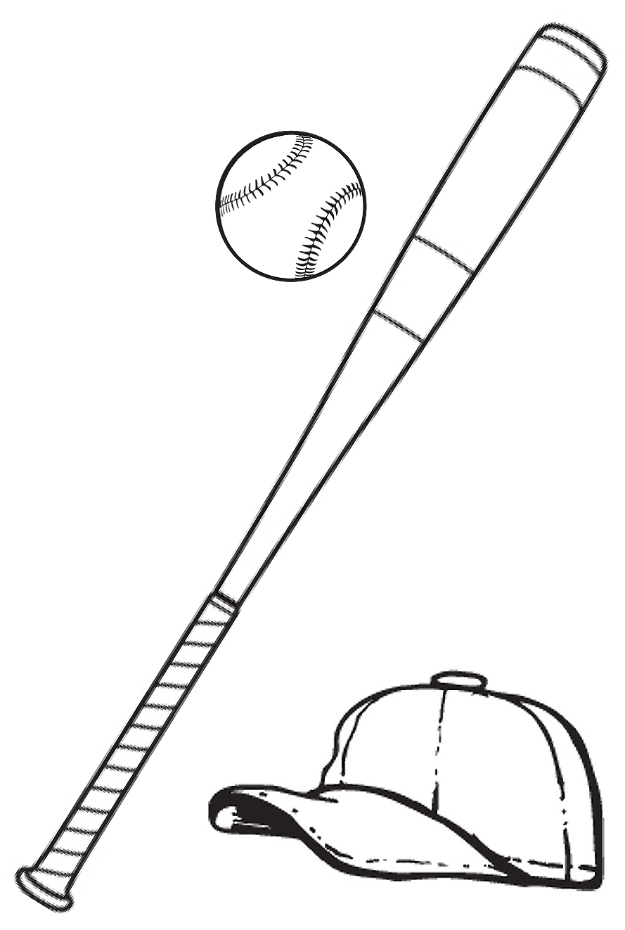 Baseball batloring page for baseball gloveloring page clip cliparts