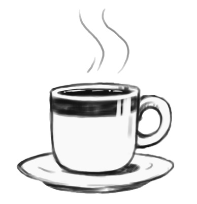 Coffee cup clip art black white free clipart images 7