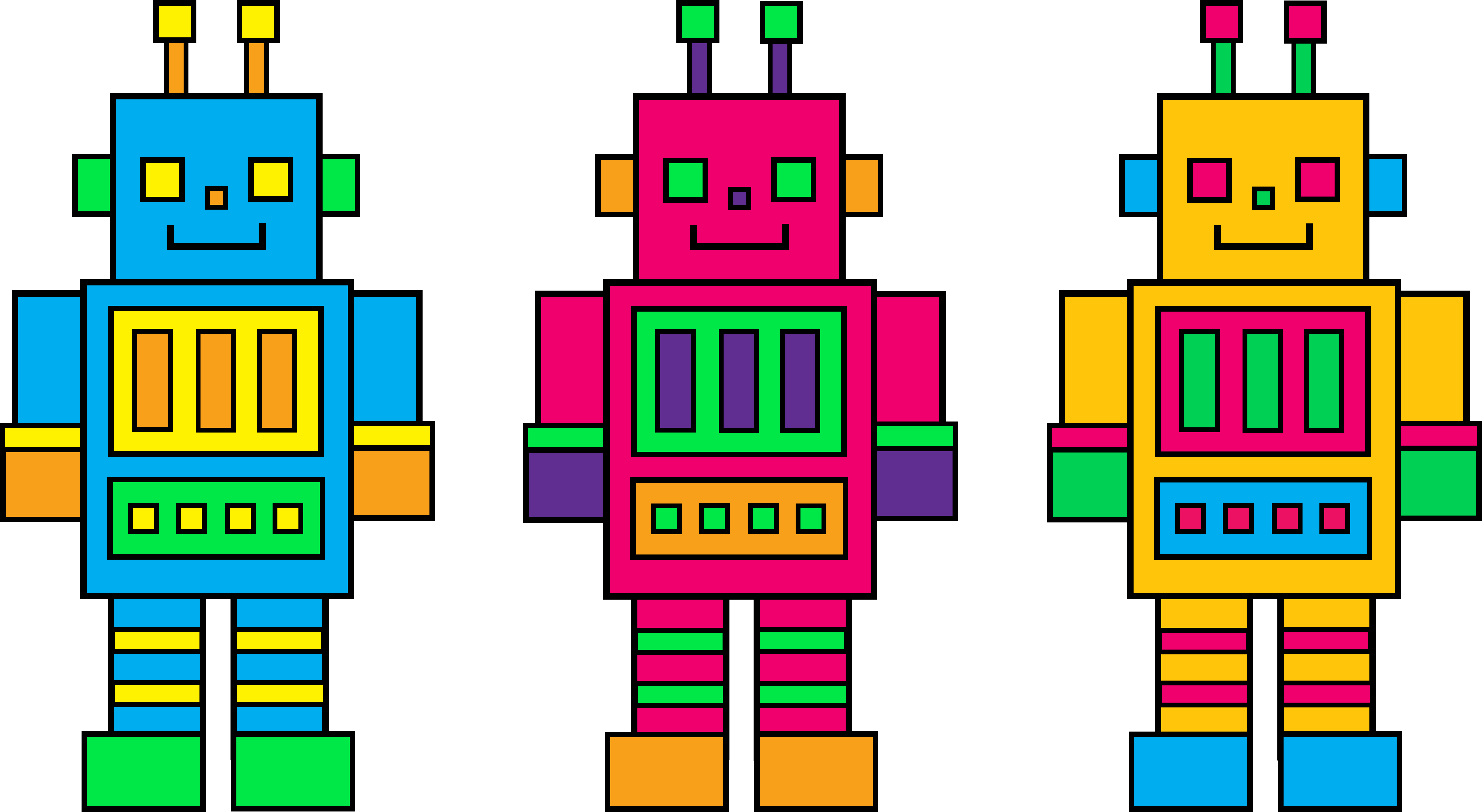 Colorful robot clip art free download clipart