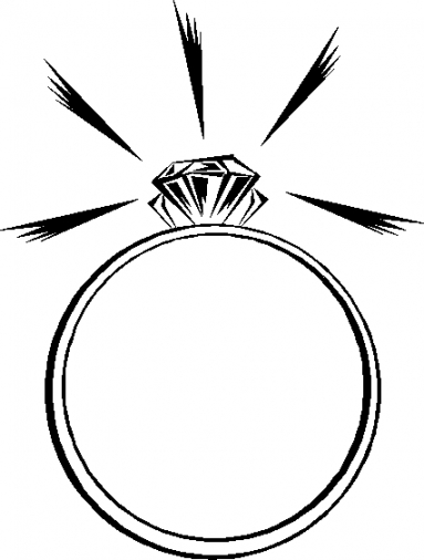Engagement ring clipart black and white free