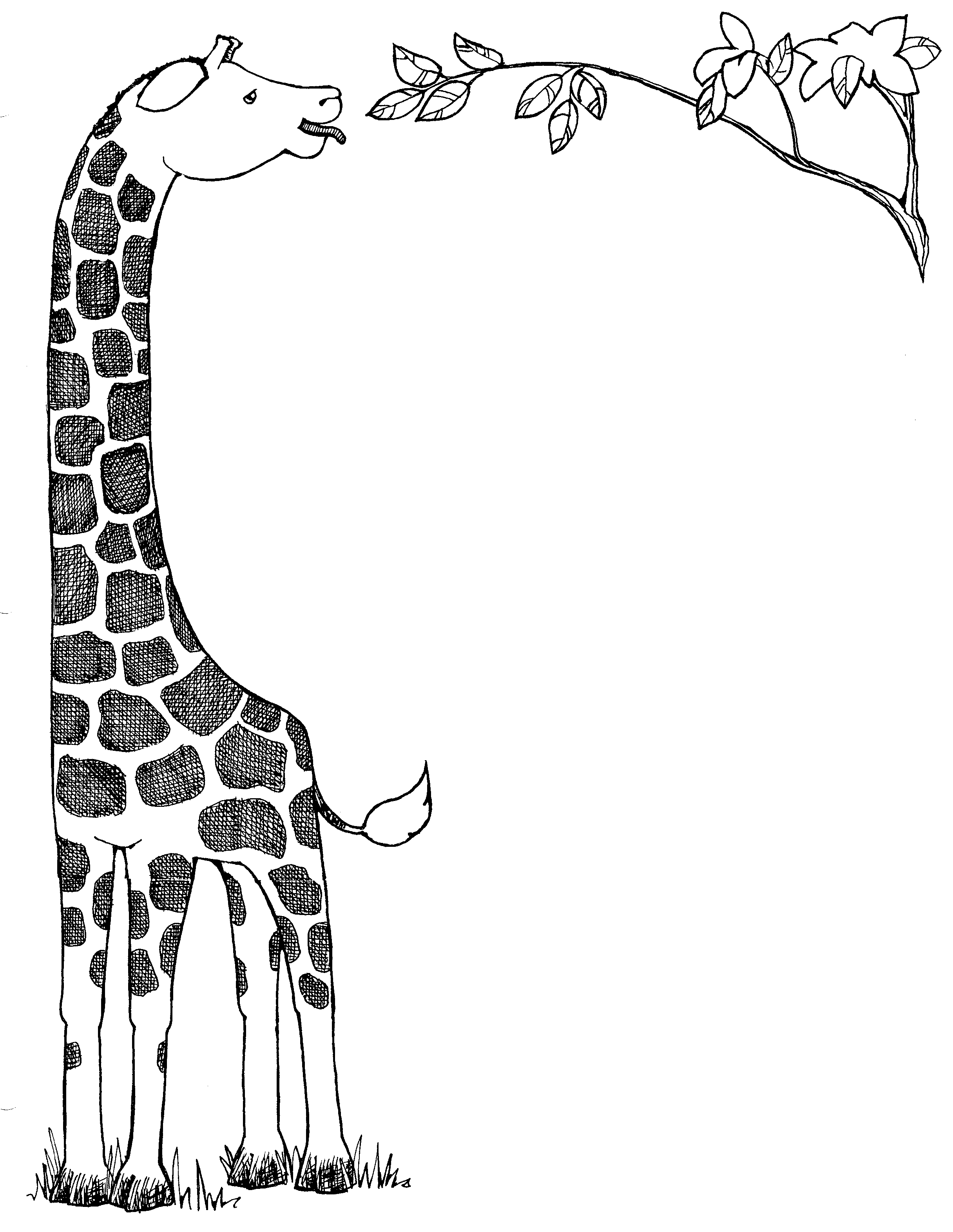Giraffe black clip art