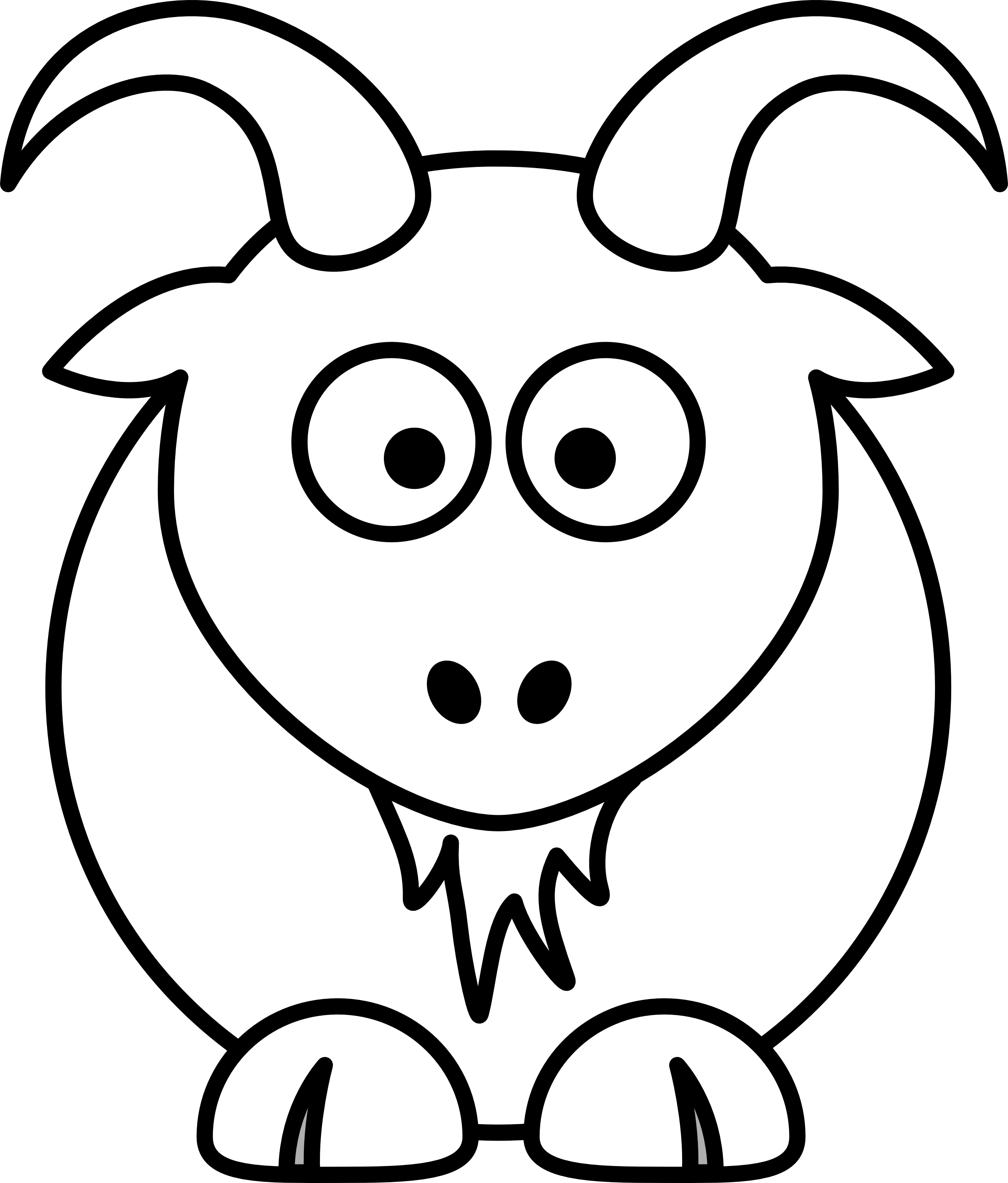 Goat black and white clipart clipart kid 3