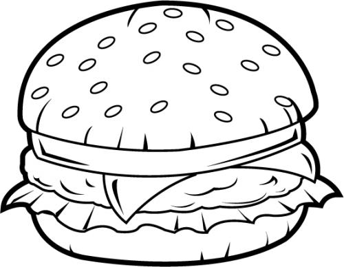Hamburger black and white clipart clipart kid 2