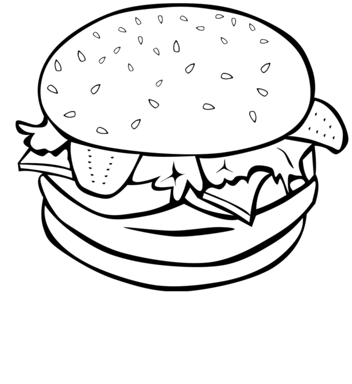Hamburger clipart black and white free clipart 3