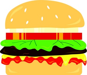 Hamburger clipart image burger with all the trimmings