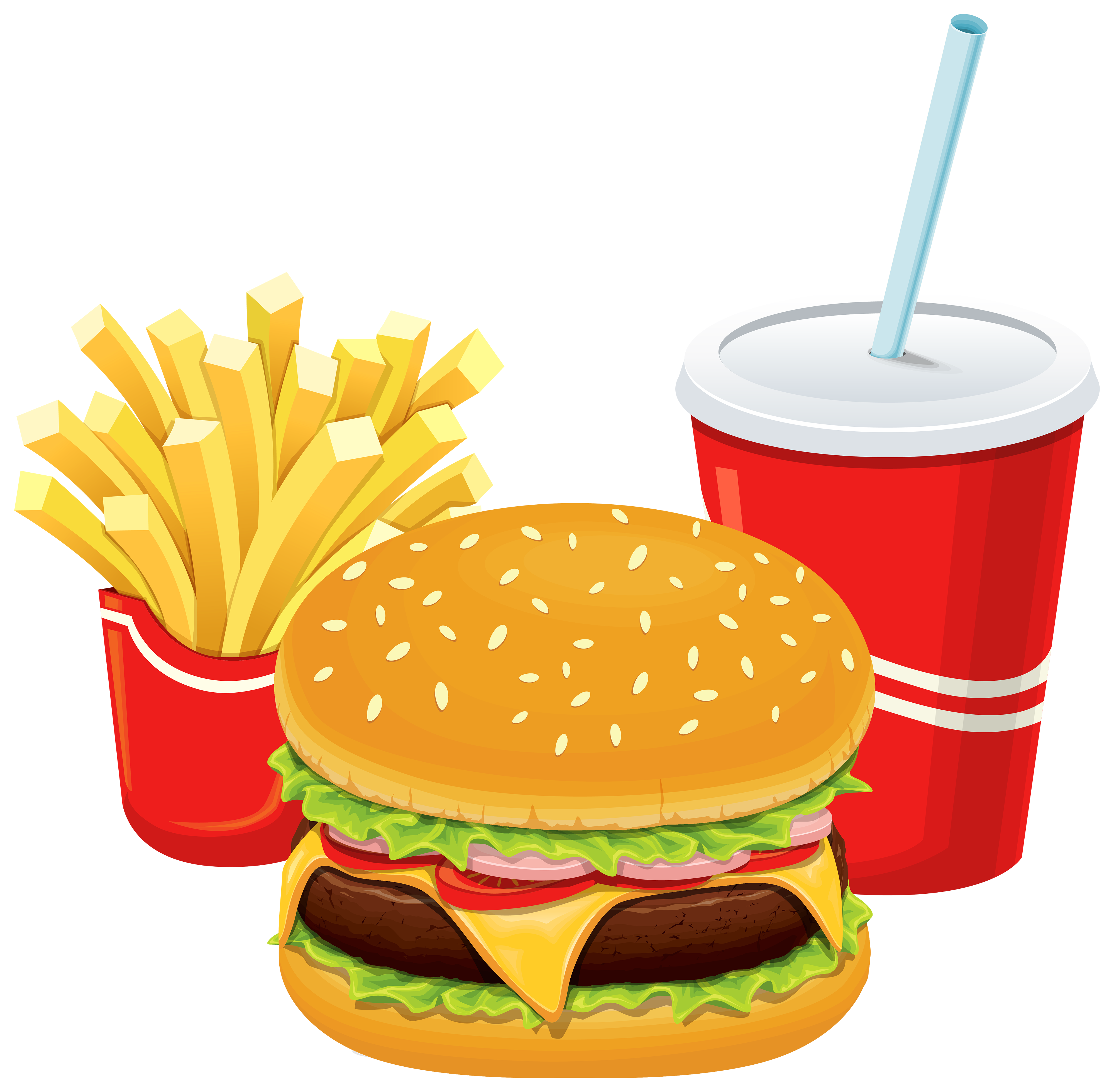 Hamburger fries andla clipart web clipart