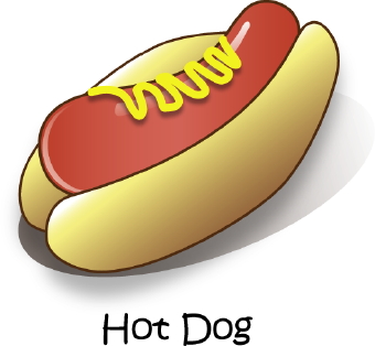 Juice and hot dog clipart kid