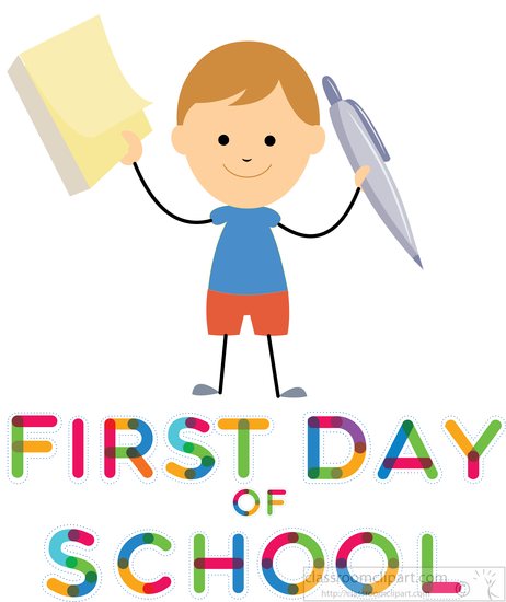 School first day school student clipart image