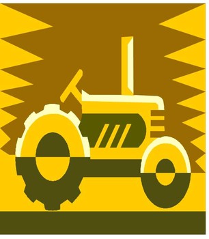 Tractor clipart image farmer on tractor plowing the fields image