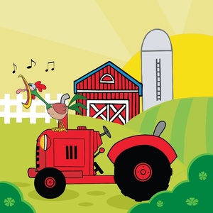 Tractor clipart image tractor with a rooster crowing