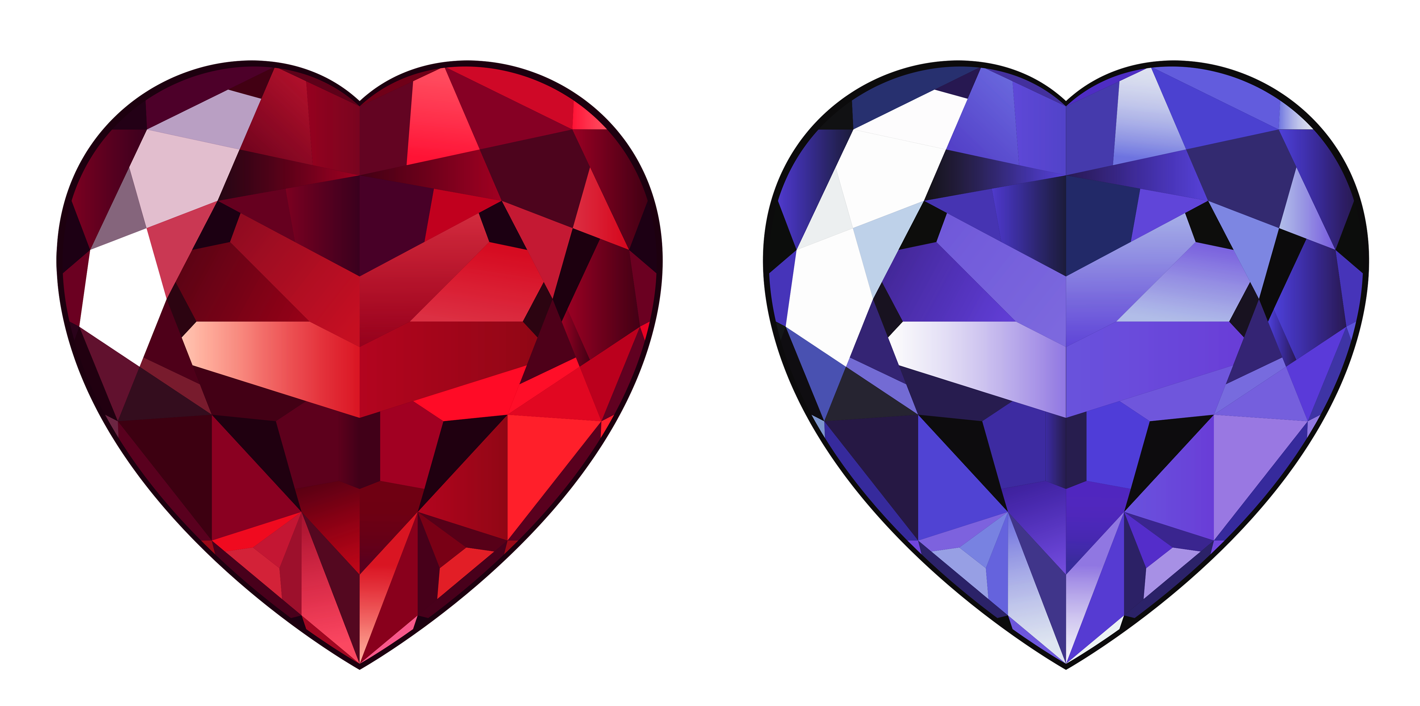 Transparent diamond hearts clipart