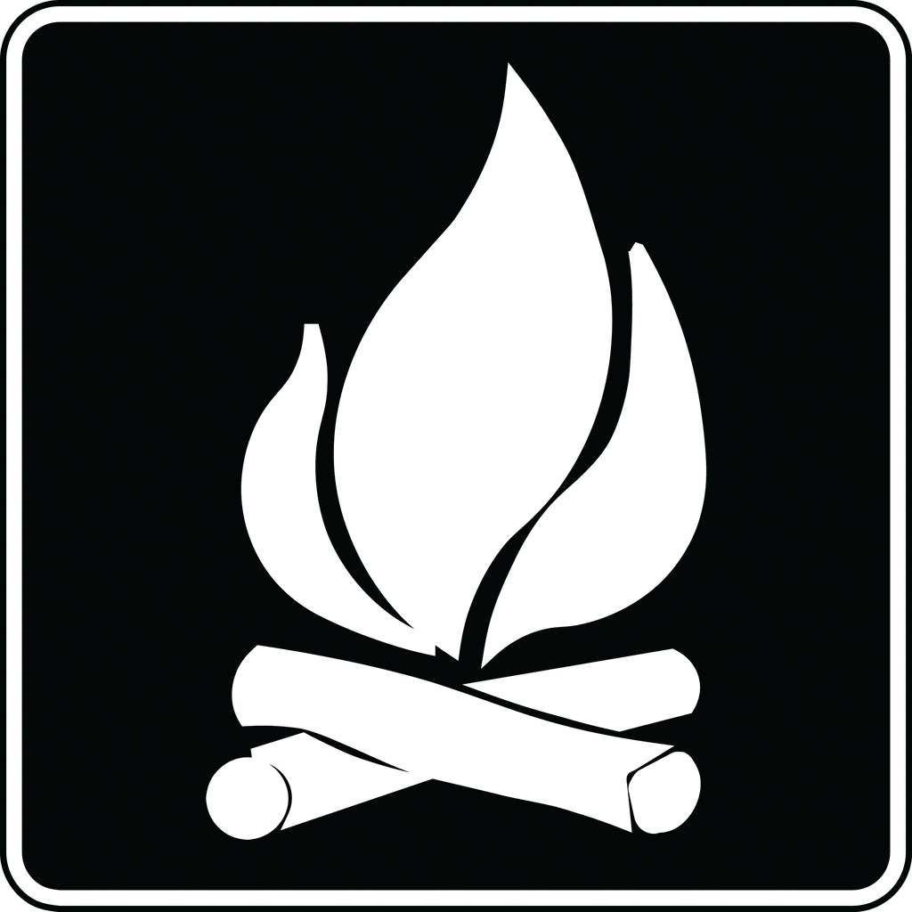 Black and white campfire clipart free images 6