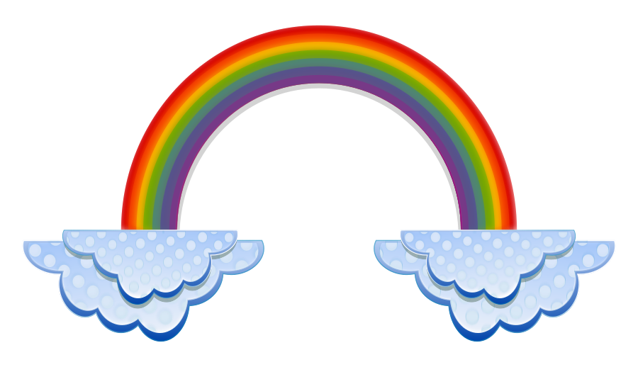 Black and white rainbow outline free clipart images 2