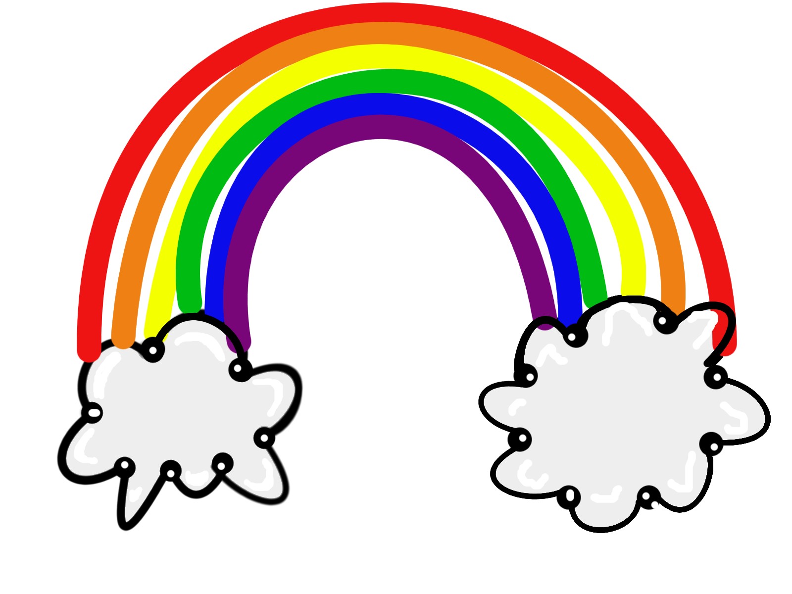 Black and white rainbow outline free clipart images clipartix