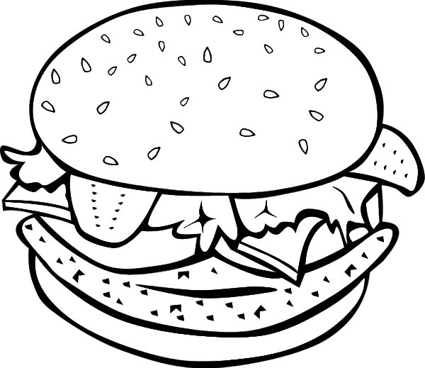Cheese burger sandwich vector clip art