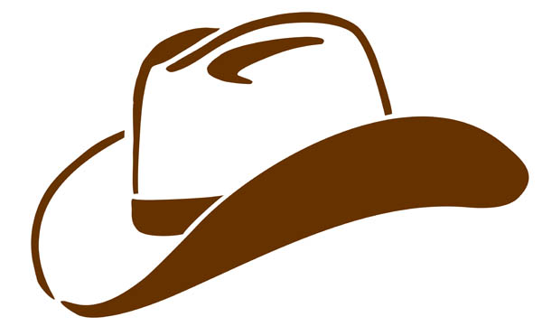 Cowboy hat clipart black and white free