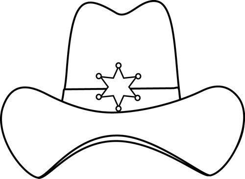 Cowboy hat sheriff printable black and white sheriffwboy hat clip art