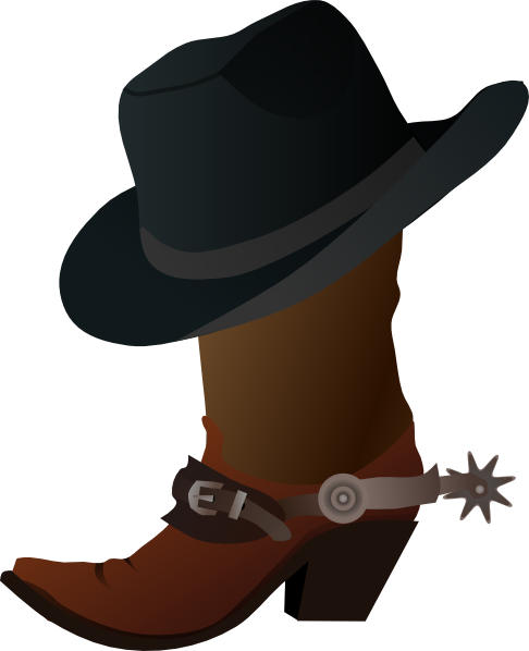 Cowboy hatwboy boot and hat clip art at vector image