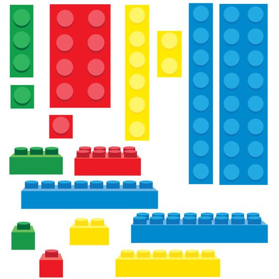 Lego inspired building blocks clip art