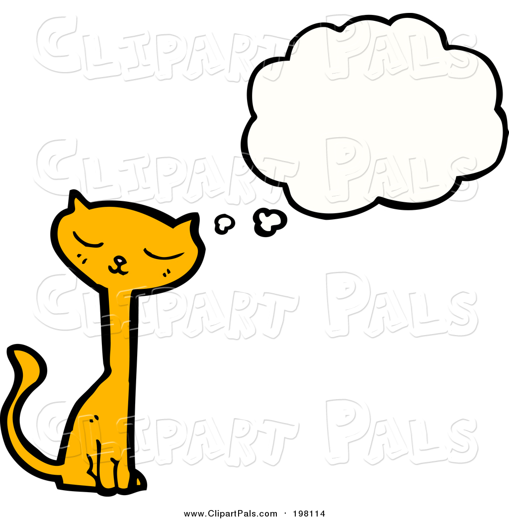 Pal clipart of a thinking ginger cat by lineartestpilot