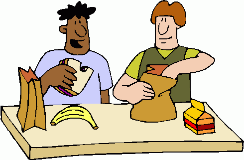 People eating lunch clipart