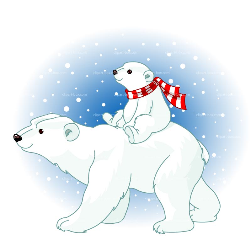 Polar bear on ice clipart kid 2