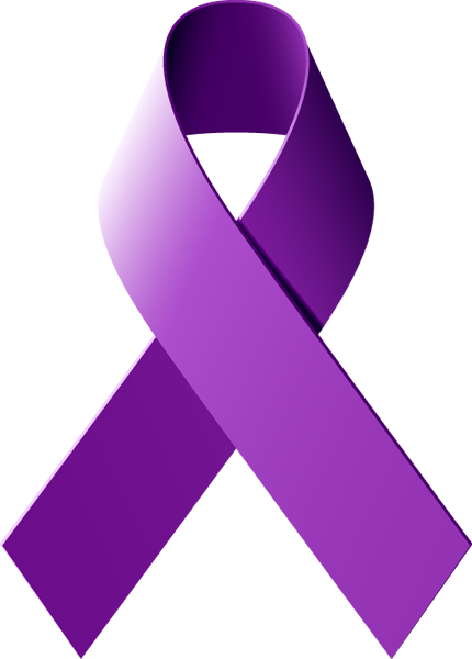 Purple cancer ribbon clipart