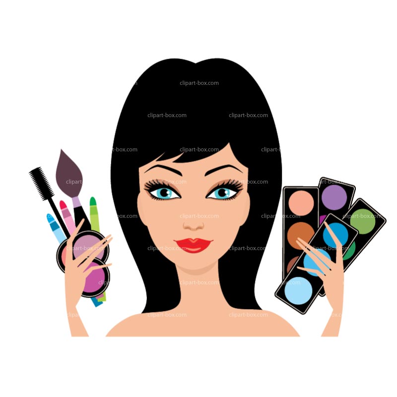 Putting on makeup clipart kid 2