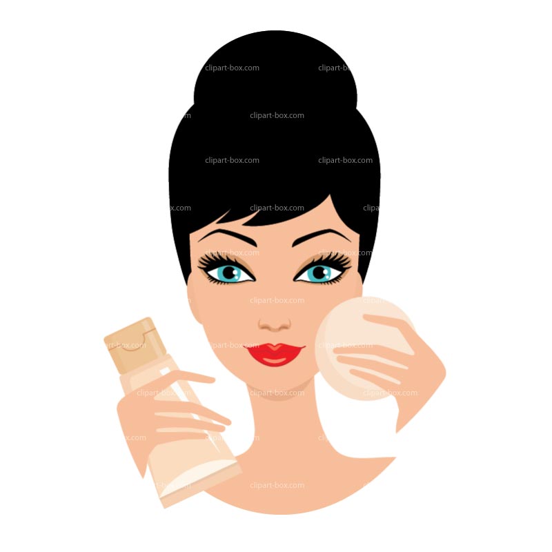 Putting on makeup clipart kid