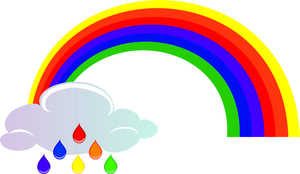 Rainbow and rain clipart kid