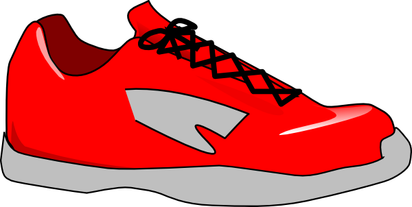 Red tennis shoes clipart kid