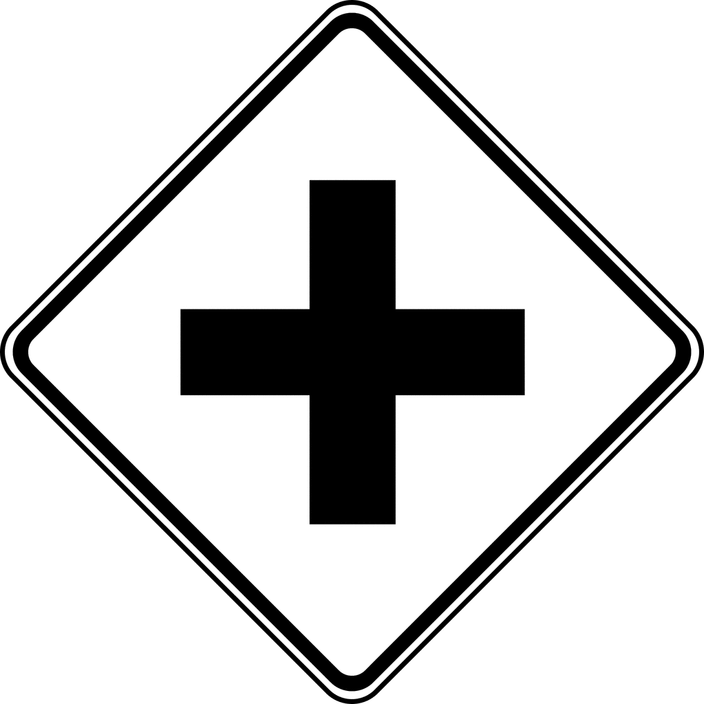 Road signs clipart black and white