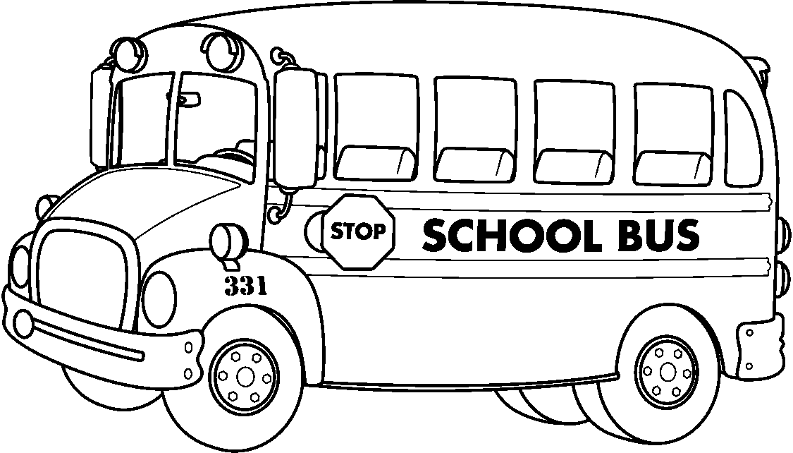 School bus black and white clipart kid