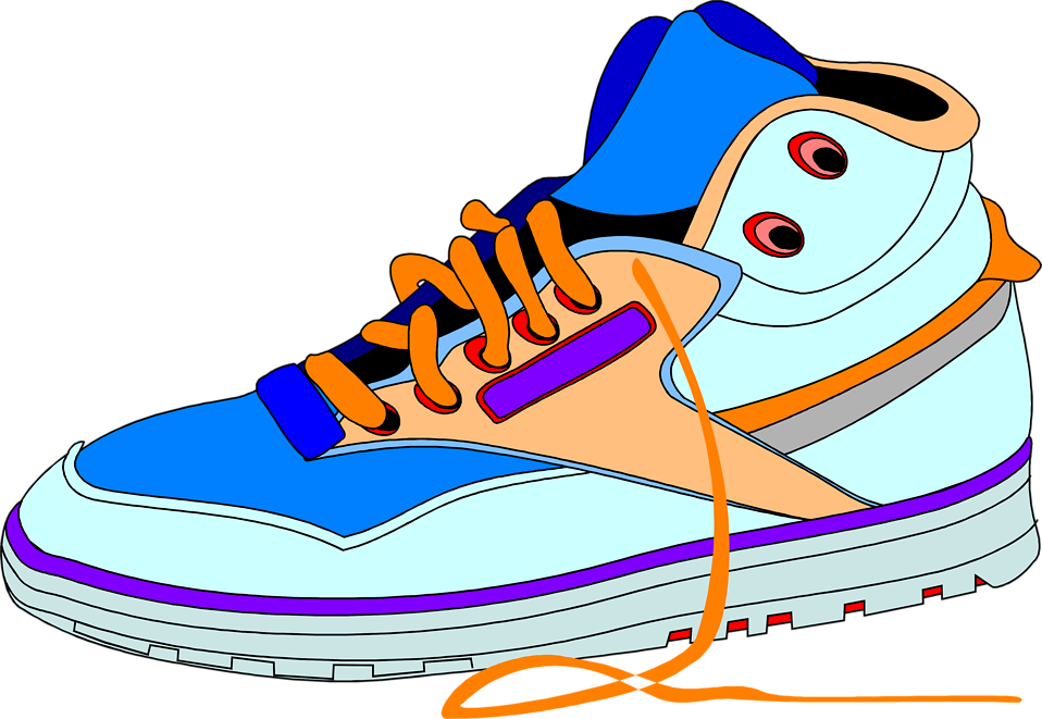 Shoe clip art of sneakers with heart clipart kid