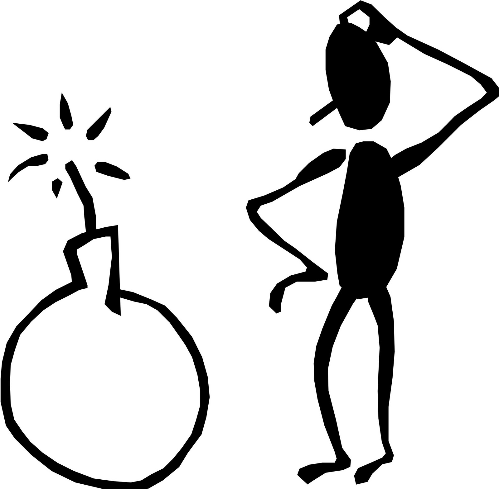 Stick man thinking free clipart images kid