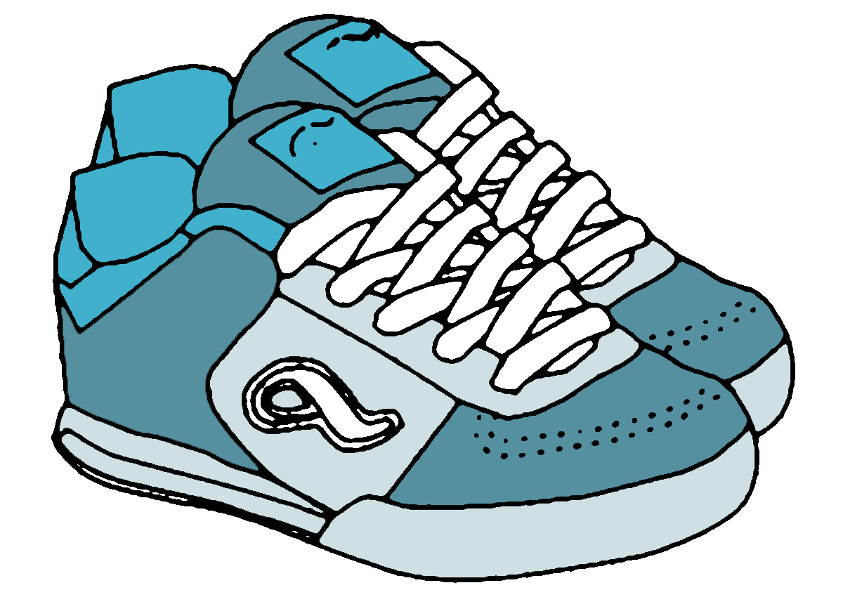 Tennis shoes clipart black and white free
