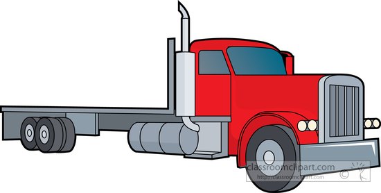 Truck red flat bed truck clipart 4 clipart