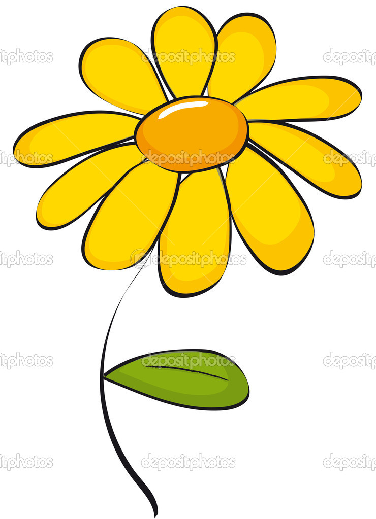 Yellow daisy clipart kid